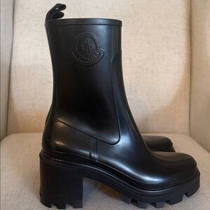 Moncler Black Loftgrip Rain Boots